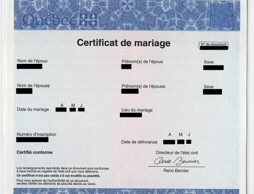 How to Order a Marriage Certificate or a Copy of an Act of Marriage